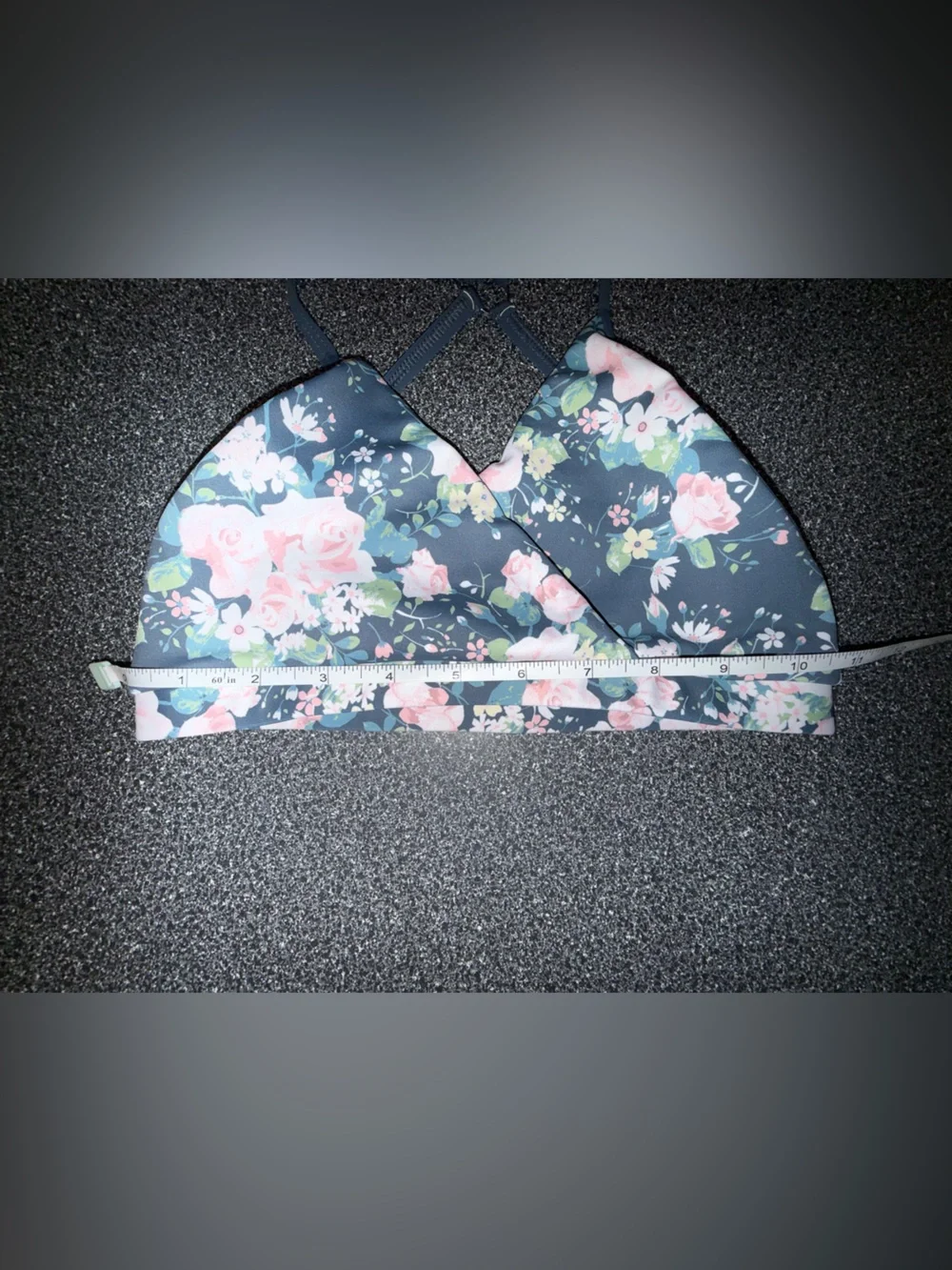 Eleve Dance wear Kids Floral Triangle Dance Bralette - Size Large Child